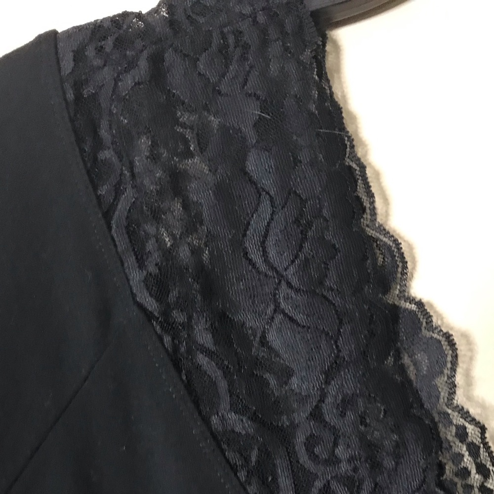 NWT black lace trim foxy tee 3x 3/4 sleeve
